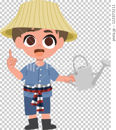 cute farmer cartoon with agriculture advice, farming tips, rural life,  farmer offering farming advice, 122973211