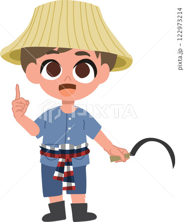 cute farmer cartoon with agriculture advice, farming tips, rural life,  farmer offering farming advice, 122973214