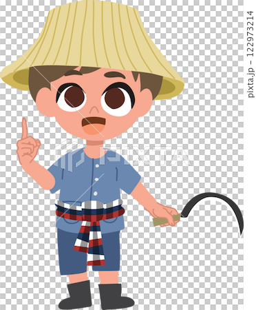 cute farmer cartoon with agriculture advice, farming tips, rural life,  farmer offering farming advice, 122973214
