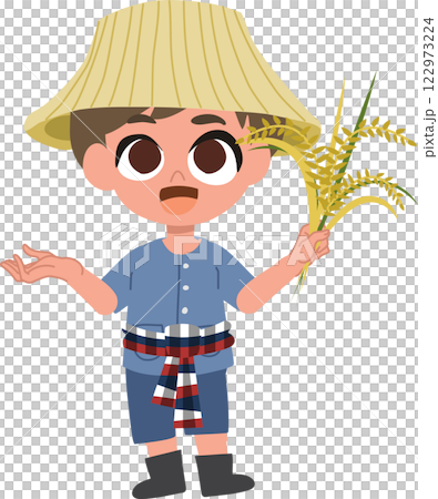 cute farmer cartoon with agriculture advice, farming tips, rural life,  farmer offering farming advice, 122973224