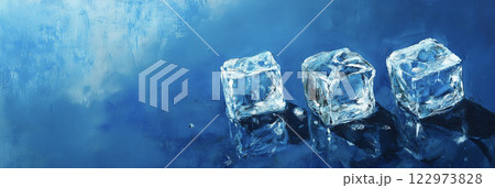 油絵で描いた氷の背景 AI画像 油絵で描いた氷の背景 AI画像 122973828