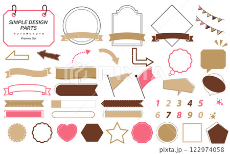 使いやすいシンプルでおしゃれなフレームセット　バレンタインカラー 122974058