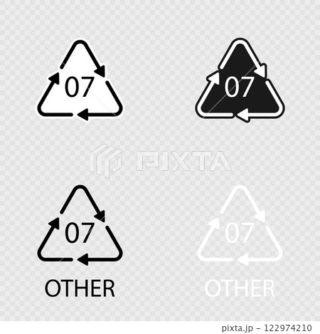 OTHER 07 recycling code symbol set. 122974210