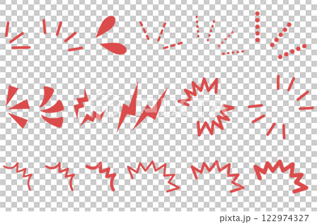 Notice, surprise, attention, emphasis, illustration set of red icons Notice, surprise, attention, emphasis, illustration set of red icons 122974327