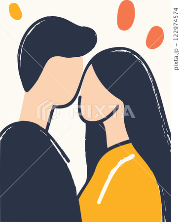 A minimalist illustration of a couple embracing, conveying love, intimacy, and connection. A minimalist illustration of a couple embracing, conveying love, intimacy, and connection. 122974574