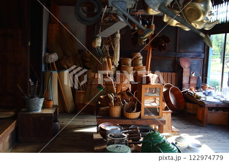 昔の金物屋の陳列 122974779