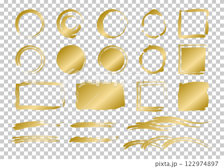 Golden Japanese style brush background frame set Golden Japanese style brush background frame set 122974897