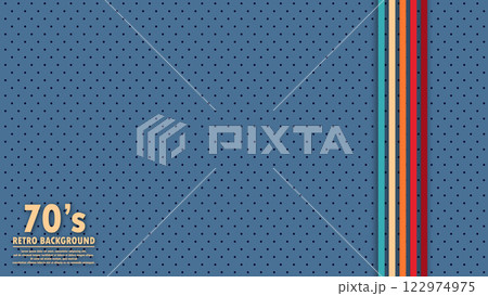 Simple abstract retro futuristic design in 70's style with colorful lines. Vector illustration. Funky technology background. Simple abstract retro futuristic design in 70's style with colorful lines. Vector illustration. Funky technology background. 122974975