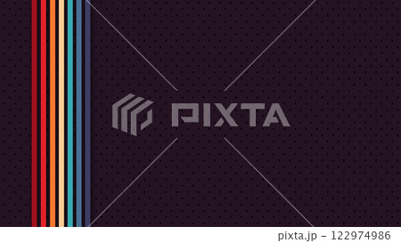 Simple abstract retro futuristic design in 1970's 1980's 1960's style with colorful lines. Vector illustration. Funky technology background. 122974986