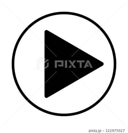 Playback icon on a white isolated background. Black play symbol in a circle. Vector illustration Playback icon on a white isolated background. Black play symbol in a circle. Vector illustration 122975027
