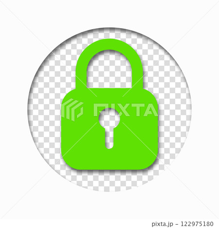 Padlock icon isolated on transparent background. Symbol sign lock. Vector illustration. 122975180