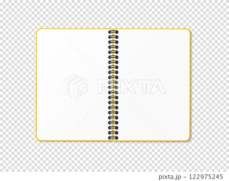 A notebook with a vertical spring. Notepad with a white sheet. Vector illustration A notebook with a vertical spring. Notepad with a white sheet. Vector illustration 122975245