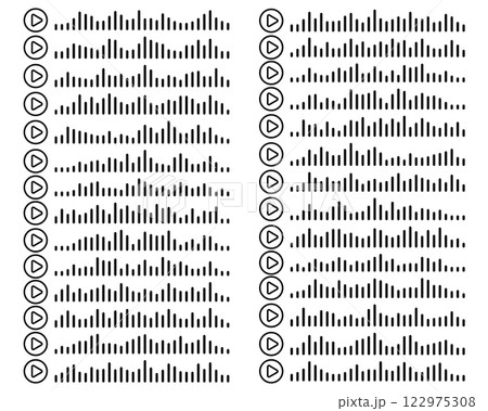 Audio wave. icon sound song. Voice message. Podcast set waves. Symbols on white isolated background. Vector illustration. EQ 122975308
