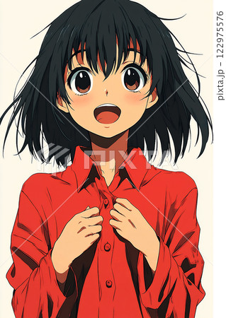 笑顔の美少女イラスト・爽やかなファッション 122975576