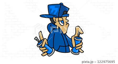 Cartoon Old School Graffity Style Hip Hop Character Design Of Graffiti Writer Vector Illustration Cartoon Old School Graffity Style Hip Hop Character Design Of Graffiti Writer Vector Illustration 122975695