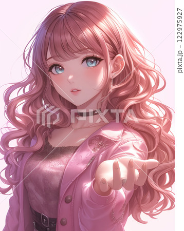 手を差し出すギャル風の女性　/AI生成 122975927