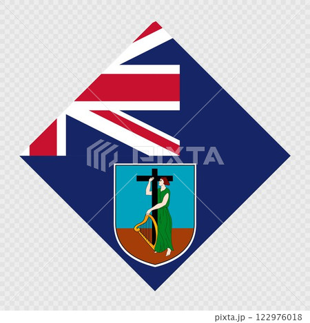 Montserrat rhombus flag. Vector illustration. Montserrat rhombus flag. Vector illustration. 122976018
