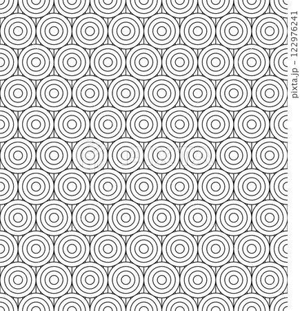 Seamless geometric ornament . Black color thin lines . 122976241