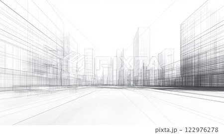 未来都市の建築スケッチ 122976278