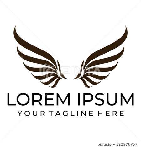 Bird wings illustration logo. 122976757