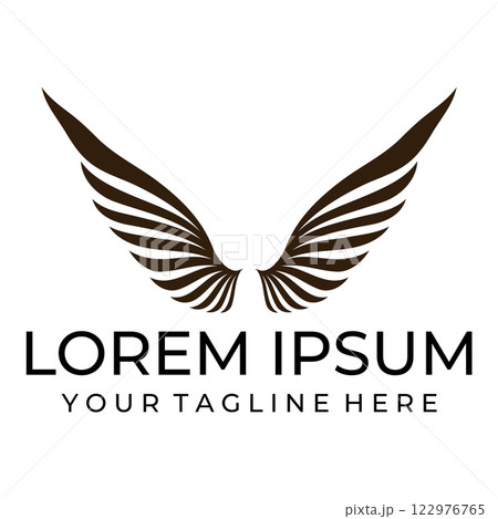 Bird wings illustration logo. 122976765