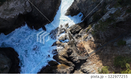 北山崎 南展望台（空撮） - 岩手県下閉伊郡田野畑村,日本 122977255