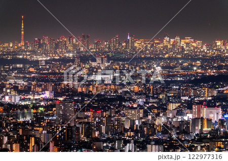 《東京都》東京全景・都市夜景 《東京都》東京全景・都市夜景 122977316