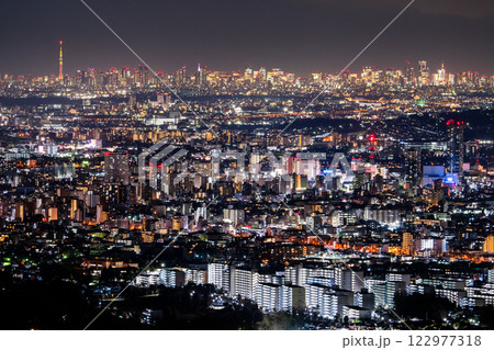 《東京都》東京全景・都市夜景 《東京都》東京全景・都市夜景 122977318