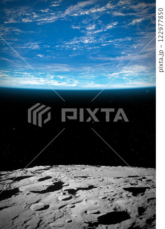 Moon and Earth. Moon and Earth. 122977850