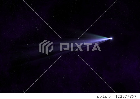 Comet in starry space. Falling comet. Comet in starry space. Falling comet. 122977857