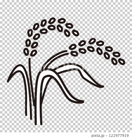 Cute line drawing of rice 122977919