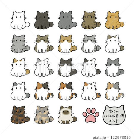 様々な猫の種類のイラスト 様々な猫の種類のイラスト 122978016
