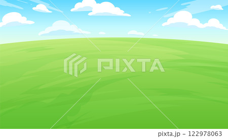 草原と空の風景の背景イラスト_16:9 草原と空の風景の背景イラスト_16:9 122978063