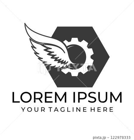 Flying wings logo illustration. 122978333