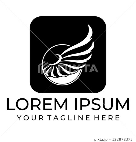 Flying wings logo illustration. 122978373