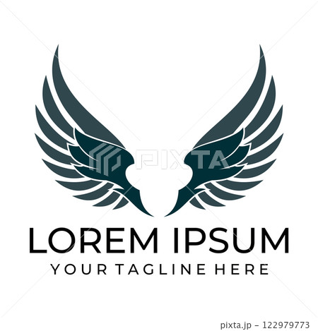 Bird wings illustration logo. 122979773