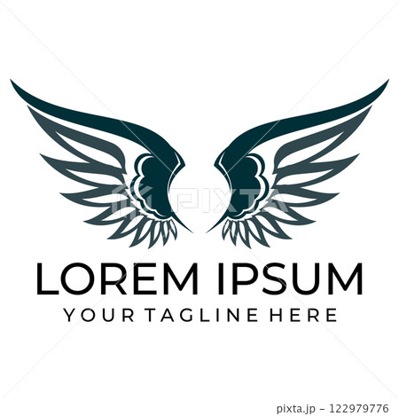 Bird wings illustration logo. 122979776