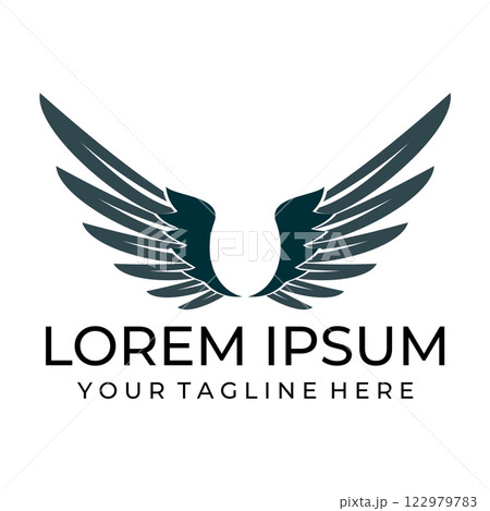 Bird wings illustration logo. 122979783