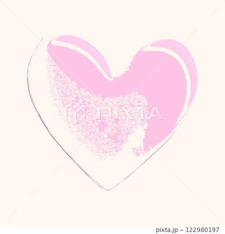 Colorful gradient hand drawn heart. Design elements for Valentine's day, wedding, birthday. Love vector illustration for posters, card, postcard. Decorative isolated image 122980197