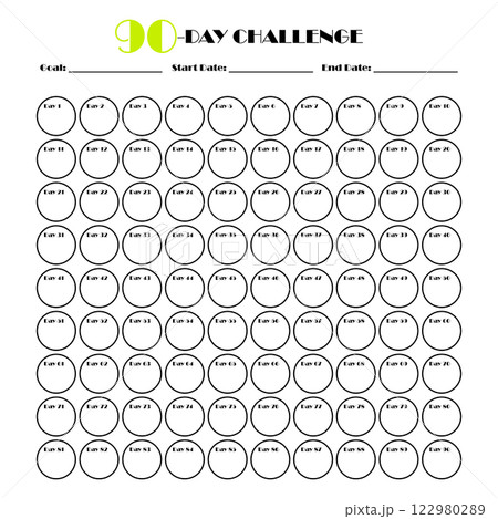 90 Day challenge calendar and goal Planner. Daily tracker with motivation word and goals. Plan your day make dream happen. Habit Tracker. Minimalist simple planner 90 Day challenge calendar and goal Planner. Daily tracker with motivation word and goals. Plan your day make dream happen. Habit Tracker. Minimalist simple planner 122980289