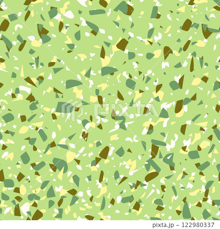 Geometric terrazzo seamless pattern. Abstract colourful modern background. Stone fashion design for web and print. Venetian tile, flooring home decor. Chaotic pastel texture 122980337