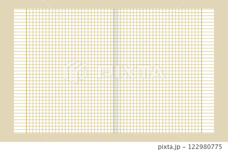 Graph paper. Printable lined and squared grid paper with color lines. Geometric background for school, textures, notebook, diary. Copy space blank 122980775