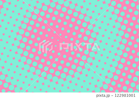 Pop art creative concept colorful comics book magazine cover. Polka dots colorful background. Cartoon halftone retro pattern. Abstract template design for poster, card, sale banner, empty bubble 122981001