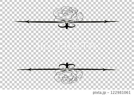 Hand-drawn floral frame with peonies. Wedding monogram design. 122981061