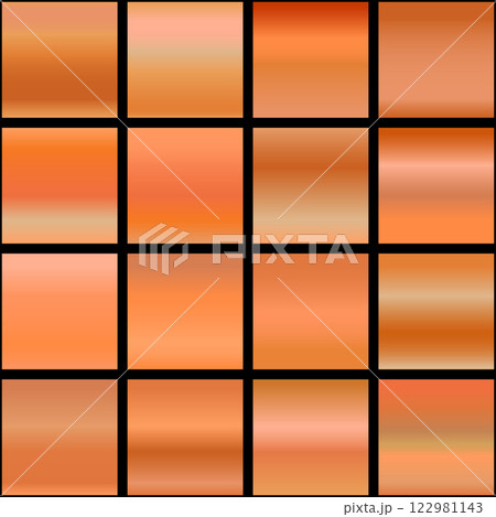 Metalic gradient collection with shiny rainbow hologram. Holographic foil texture, green, blue, yellow, pink gradation. Vector set for frame, ribbon, border, other design 122981143