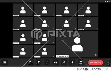 Video conference user interface, video conference calls window overlay.. Video conference user interface, video conference calls window overlay.. 122981226