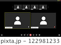 Video conference user interface, video conference calls window overlay.. 122981233