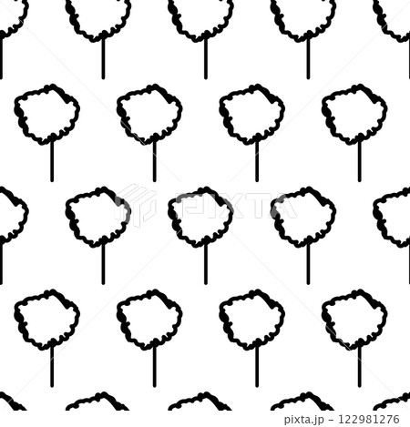 Black and white seamless pattern with tree icon. Vector trees symbol sign. Plants, landscape design for print, card, postcard, fabric, textile. Business idea concept Black and white seamless pattern with tree icon. Vector trees symbol sign. Plants, landscape design for print, card, postcard, fabric, textile. Business idea concept 122981276