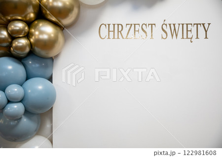 Experience an Elegant Christening Celebration Decor Featuring Beautiful Balloons for All Experience an Elegant Christening Celebration Decor Featuring Beautiful Balloons for All 122981608