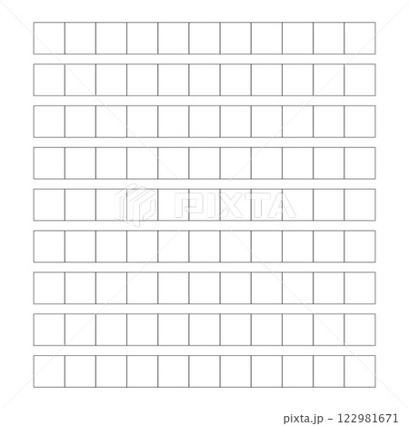 Workbook for writing hieroglyphs. Lined paper for printing. Geometric pattern for school. Realistic lined paper. Simulator for writing Chinese characters. Page of calligraphy exercises. Graph paper 122981671
